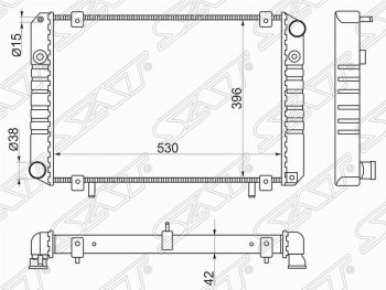 Радиатор двигателя SAT (трубчатый, МКПП, без кондиционера) ГАЗ Баргузин (2217 автобус), ГАЗель (3302,  2705,  3221,  3221,Бизнес,  2705,Бизнес,  3302,Бизнес), Соболь (2752,  2310,  2217 автобус,  2217 Бизнес автобус,  2752,Бизнес,  2310,Бизнес)