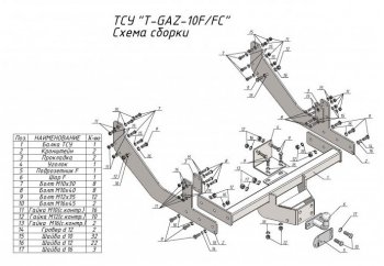 11 999 р. Фаркоп Лидер Плюс (съемный шаром, удлиненная база)  ГАЗ ГАЗель Next  A21,A22, С41, С42 (2013-2025)  шасси (Шар тип FC)  с доставкой в г. Омск. Увеличить фотографию 2