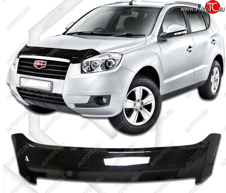 2 159 р. Дефлектор капота CA-Plastic  Geely Emgrand X7 (2011-2015) дорестайлинг (Classic черный, Без надписи)  с доставкой в г. Омск