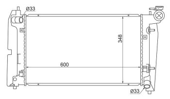 Радиатор двигателя SAT (трубчатый) Toyota Allex E12# рестайлинг (2002-2004)