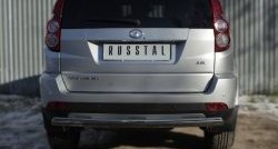 9 999 р. Защита заднего бампера (Ø75x42 мм, нержавейка) Russtal Great Wall Hover H3  рестайлинг (2014-2016)  с доставкой в г. Омск. Увеличить фотографию 1