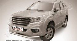 12 549 р. Одинарная защита переднего бампера диаметром 76 мм Slitkoff  Haval H9 (2015-2017) дорестайлинг (Нержавейка, Полированная)  с доставкой в г. Омск. Увеличить фотографию 1