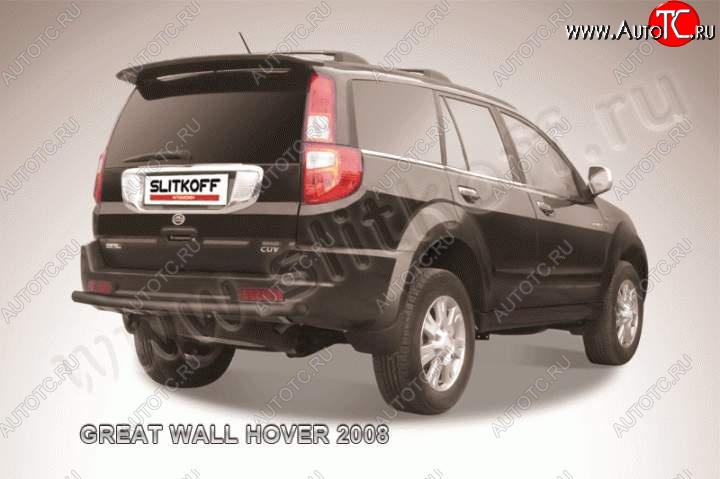 5 549 р. Защита заднего бампера Slitkoff (труба d57)  Great Wall Hover (2010-2014)  1-ый рестайлинг (Цвет: серебристый)  с доставкой в г. Омск