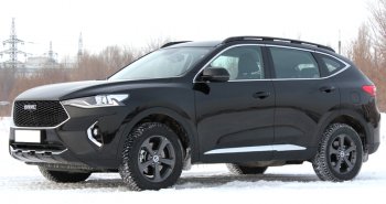 10 599 р. Рейлинги крыши АПС  Haval F7 (2018-2024)  дорестайлинг, рестайлинг (Черно-серебристые, без поперечин)  с доставкой в г. Омск. Увеличить фотографию 3