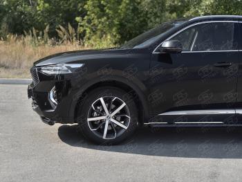 Защита переднего бампера (Ø63 мм, окрашенная) Russtal Haval F7x  дорестайлинг (2019-2022)  (в цвет черный муар)