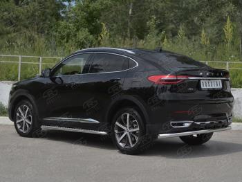 11 199 р. Защита заднего бампера (Ø63 мм, нержавейка) SLITKOFF  Haval F7x (2019-2022)  дорестайлинг  с доставкой в г. Омск. Увеличить фотографию 3