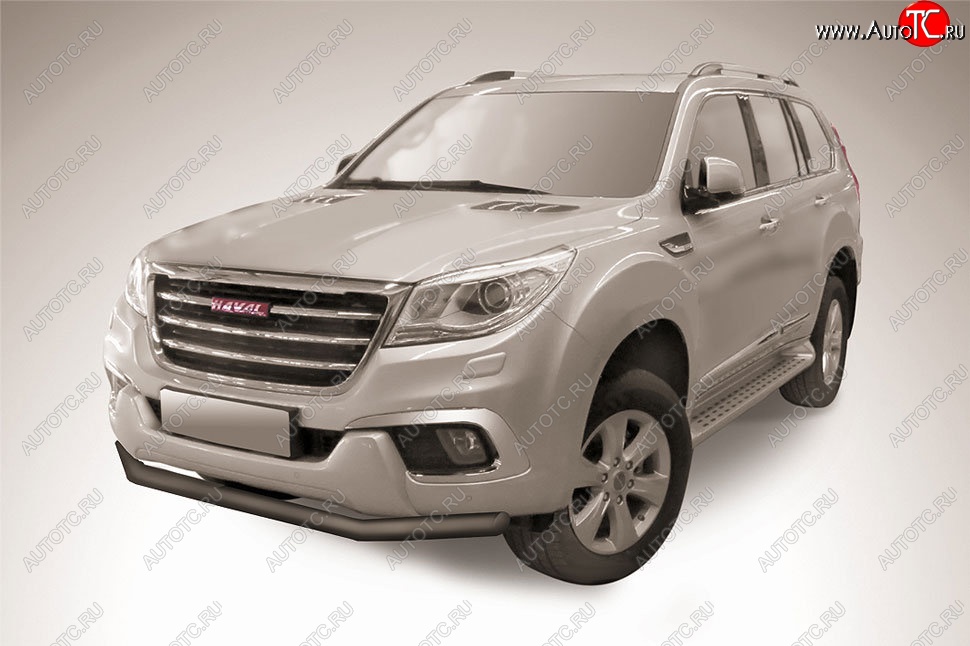 8 299 р. Защита переднего бампера Slitkoff (d57 мм)  Haval H9 (2017-2019) 1-ый рестайлинг (Сталь с полимерным покрытием. Цвет: чёрный)  с доставкой в г. Омск