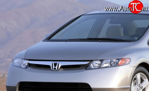 10 799 р. Пластиковый капот Standart Honda Civic FD седан дорестайлинг (2005-2008)  с доставкой в г. Омск