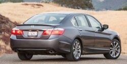 3 499 р. Лип спойлер Сабля Honda Accord CR седан дорестайлинг (2013-2016) (Неокрашенный)  с доставкой в г. Омск. Увеличить фотографию 4