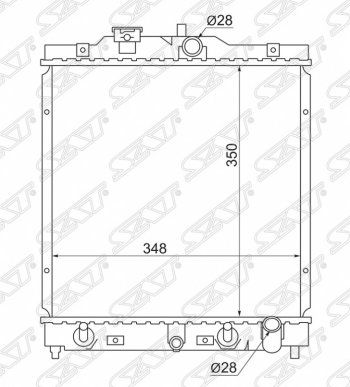 Радиатор двигателя SAT (пластинчатый, МКПП/АКПП) Honda Civic EG седан (1992-1995)