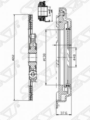 Комплект сцепления SAT (1,4/1,6) Honda Civic EG седан (1992-1995)