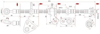 Тормозной шланг передний SAT (правый) Honda Civic EG седан (1992-1995)