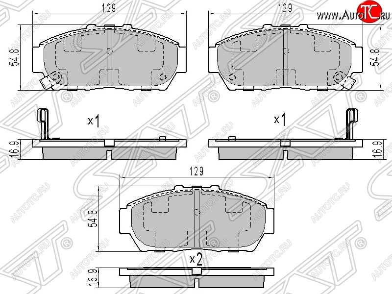 1 289 р. Колодки тормозные передние SAT  Honda Integra  DB6,DB7,DB8,DB9 (1993-1995) седан дорестайлинг  с доставкой в г. Омск