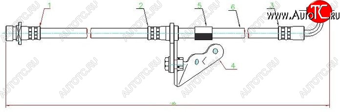 1 329 р. Левый тормозной шланг передний SAT  Honda Civic  EJ,EK,EM - partner  с доставкой в г. Омск