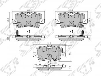 Колодки тормозные задние SAT Honda Civic FK,FN хэтчбэк 5 дв. дорестайлинг (2005-2008)