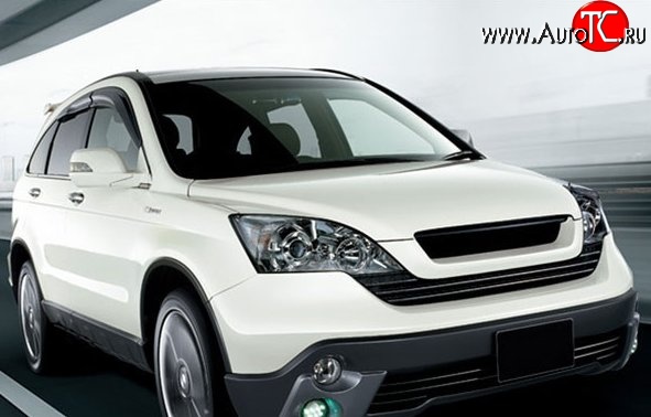 2 399 р. Решётка радиатора M-VRS Honda CR-V RE1,RE2,RE3,RE4,RE5,RE7 дорестайлинг (2007-2010) (Неокрашенная)  с доставкой в г. Омск