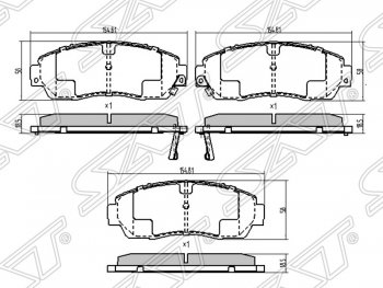 1 349 р. Колодки тормозные передние SAT  Honda CR-V  RE1,RE2,RE3,RE4,RE5,RE7 (2007-2012) дорестайлинг, рестайлинг  с доставкой в г. Омск. Увеличить фотографию 1