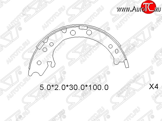 1 779 р. Колодки ручного тормоза SAT Honda CR-V RE1,RE2,RE3,RE4,RE5,RE7 дорестайлинг (2007-2010)  с доставкой в г. Омск