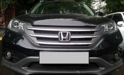 1 469 р. Сетка на бампер (2.0) Russtal (черная) Honda CR-V RM1,RM3,RM4 дорестайлинг (2012-2015)  с доставкой в г. Омск. Увеличить фотографию 1