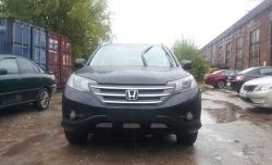 2 059 р. Сетка на бампер (2.4) Russtal (хром) Honda CR-V RM1,RM3,RM4 дорестайлинг (2012-2015)  с доставкой в г. Омск. Увеличить фотографию 3