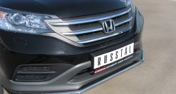 Защита переднего бампера (2 трубыØ42 мм, нержавейка) SLITKOFF Honda (Хонда) CR-V (СР-В)  RM1,RM3,RM4 (2012-2015) RM1,RM3,RM4 дорестайлинг