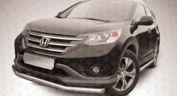 Одинарная защита переднего бампера диаметром 76 мм Slitkoff Honda (Хонда) CR-V (СР-В)  RM1,RM3,RM4 (2012-2015) RM1,RM3,RM4 дорестайлинг