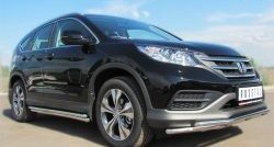 15 799 р. Защита порогов из круглой трубы диаметром 42 мм Russtal  Honda CR-V  RM1,RM3,RM4 (2012-2015) дорестайлинг  с доставкой в г. Омск. Увеличить фотографию 4