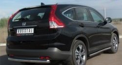 14 849 р. Защита порогов из круглой трубы диаметром 63 мм Russtal Honda CR-V RM1,RM3,RM4 дорестайлинг (2012-2015) (Защита порогов с со скосами на торцах (вариант 1))  с доставкой в г. Омск. Увеличить фотографию 8