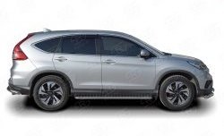 20 749 р. Широкая защита порогов Russtal Honda CR-V RM1,RM3,RM4 дорестайлинг (2012-2015) (Защита порогов с со скосами на торцах (вариант 1))  с доставкой в г. Омск. Увеличить фотографию 2