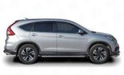 20 749 р. Широкая защита порогов Russtal Honda CR-V RM1,RM3,RM4 дорестайлинг (2012-2015) (Защита порогов с со скосами на торцах (вариант 1))  с доставкой в г. Омск. Увеличить фотографию 3