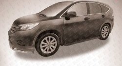 14 999 р. Алюминиевые пороги Slitkoff Optima Black  Honda CR-V  RM1,RM3,RM4 (2012-2015) дорестайлинг  с доставкой в г. Омск. Увеличить фотографию 2