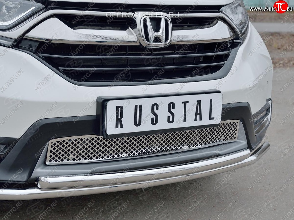 1 799 р. Решетка радиатора Russtal (лист)  Honda CR-V  RW,RT (2016-2020) дорестайлинг (Неокрашенная)  с доставкой в г. Омск