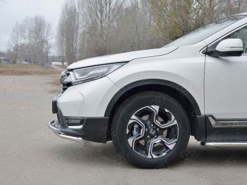 17 449 р. Защита переднего бампера (2 трубыØ42 мм, нержавейка) SLITKOFF Honda CR-V RW,RT дорестайлинг (2016-2020)  с доставкой в г. Омск. Увеличить фотографию 3