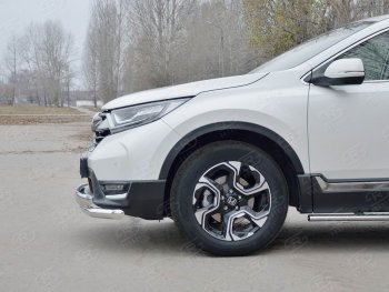 14 699 р. Защита переднего бампера (2 трубыØ63 и 75х42 мм, нержавейка) Russtal Honda CR-V RW,RT дорестайлинг (2016-2020)  с доставкой в г. Омск. Увеличить фотографию 4