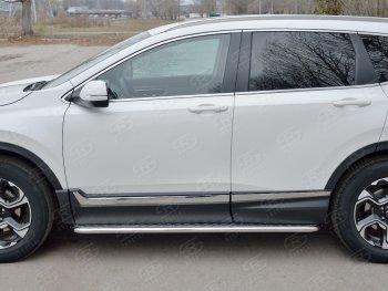 20 499 р. Широкая защита порогов SLITKOFF v2  Honda CR-V  RW,RT (2016-2020) дорестайлинг  с доставкой в г. Омск. Увеличить фотографию 2