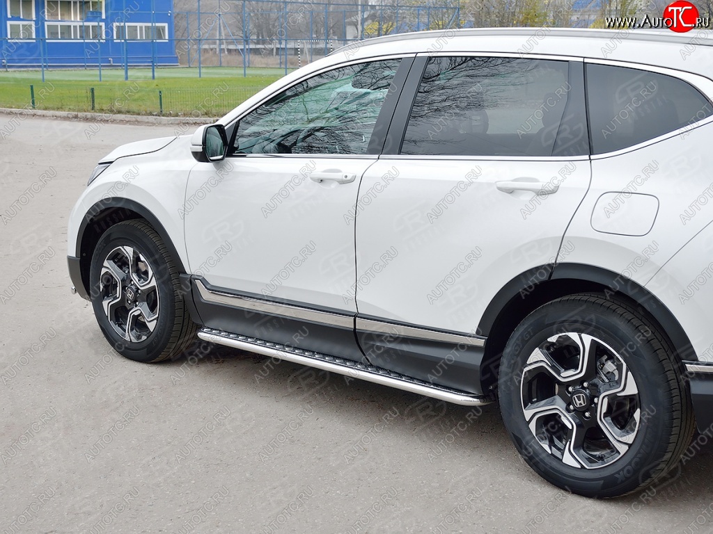 20 499 р. Широкая защита порогов SLITKOFF v2  Honda CR-V  RW,RT (2016-2020) дорестайлинг  с доставкой в г. Омск