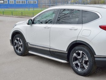 28 899 р. Широкая защита порогов из трубы d63 мм SLITKOFF v1  Honda CR-V  RW,RT (2016-2020) дорестайлинг  с доставкой в г. Омск. Увеличить фотографию 3