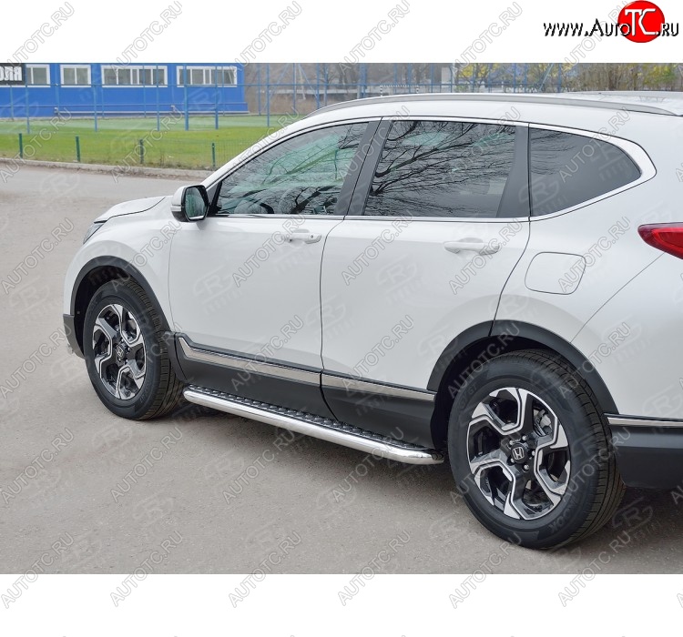 26 999 р. Широкая защита порогов из трубы диаметром 63 мм SLITKOFF v2  Honda CR-V  RW,RT (2016-2020) дорестайлинг  с доставкой в г. Омск