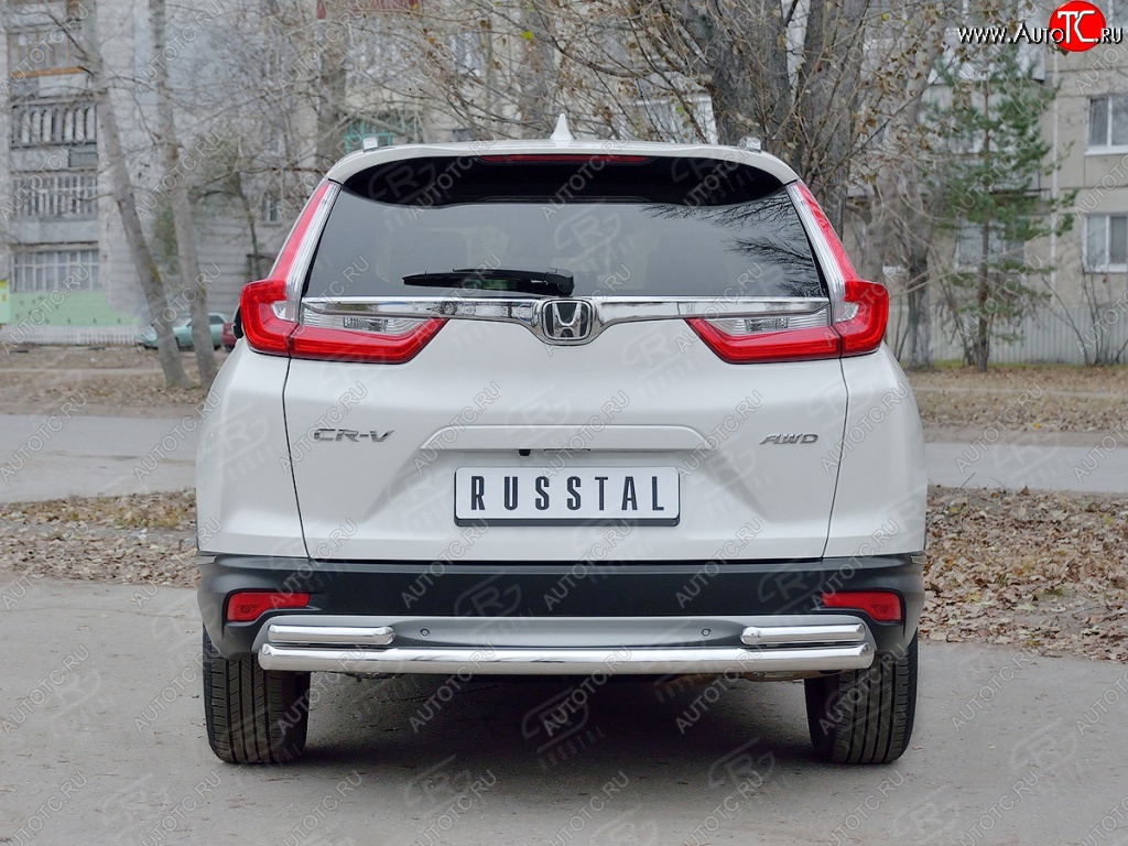 15 699 р. Защита заднего бампера (Ø63 и 42, дуги, нержавейка) SLITKOFF  Honda CR-V  RW,RT (2016-2020) дорестайлинг  с доставкой в г. Омск