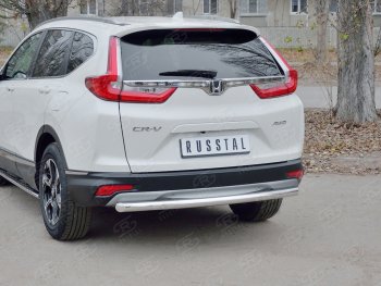 12 799 р. Защита заднего бампера (Ø63 мм, нержавейка) SLITKOFF  Honda CR-V  RW,RT (2016-2020) дорестайлинг  с доставкой в г. Омск. Увеличить фотографию 3