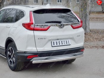 15 649 р. Защита заднего бампера (Ø75x42 мм, нержавейка) Russtal Honda CR-V RW,RT дорестайлинг (2016-2020)  с доставкой в г. Омск. Увеличить фотографию 3