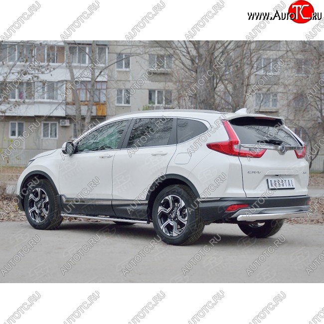 15 649 р. Защита заднего бампера (Ø75x42 мм, нержавейка) Russtal Honda CR-V RW,RT дорестайлинг (2016-2020)  с доставкой в г. Омск