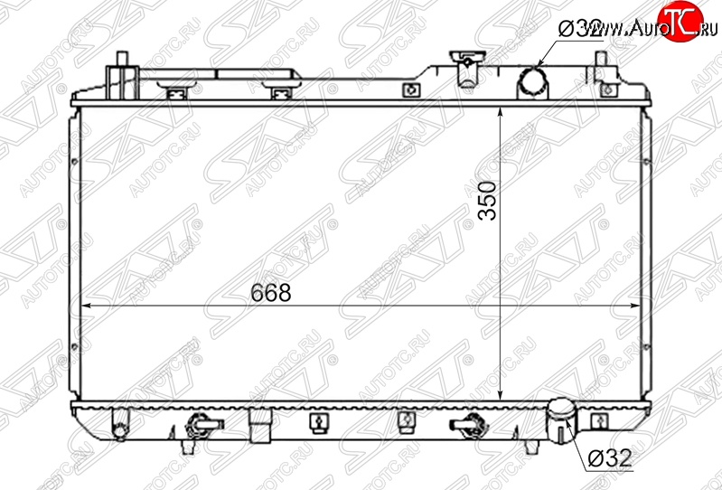 5 549 р. Радиатор двигателя SAT (пластинчатый, МКПП/АКПП, пробка радиатора R103B) Honda Orthia (1999-2002)  с доставкой в г. Омск