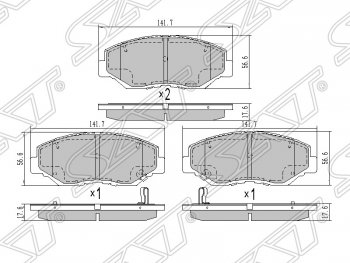 Колодки тормозные SAT (передние) Honda CR-V RD4,RD5,RD6,RD7,RD9  дорестайлинг (2001-2004)