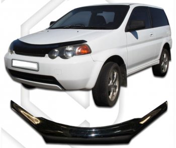 1 999 р. Дефлектор капота CA-Plastic  Honda HR-V ( GH1,GH2,  GH3, GH4,  GH1, GH2) (1998-2005) дорестайлинг 3 дв., дорестайлинг 5 дв., рестайлинг 3 дв., рестайлинг 5 дв. (Classic черный, Без надписи)  с доставкой в г. Омск. Увеличить фотографию 1