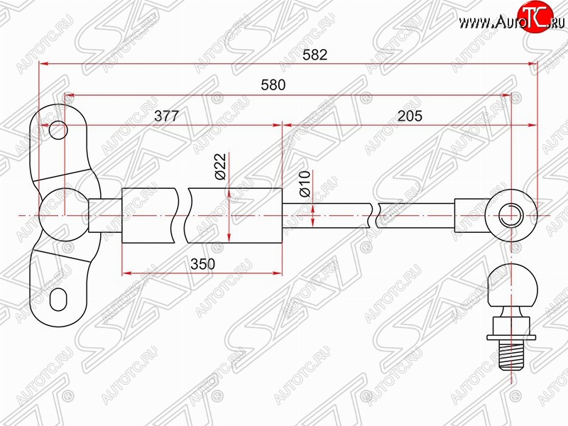 989 р. Правый упор крышки багажника SAT (газовый)  Honda Odyssey  2 (1999-2003)  с доставкой в г. Омск