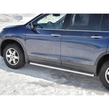 25 199 р. Пороги труба d63 SLITKOFF (вариант №1) Honda Pilot YF6 дорестайлинг (2016-2019)  с доставкой в г. Омск. Увеличить фотографию 4