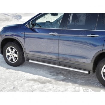 16 549 р. Пороги труба d63 SLITKOFF (вариант №2)  Honda Pilot  YF6 (2016-2019) дорестайлинг  с доставкой в г. Омск. Увеличить фотографию 4