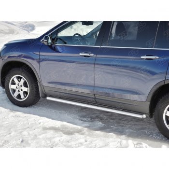 17 599 р. Пороги труба d63 SLITKOFF (вариант №3)  Honda Pilot  YF6 (2016-2019) дорестайлинг  с доставкой в г. Омск. Увеличить фотографию 4