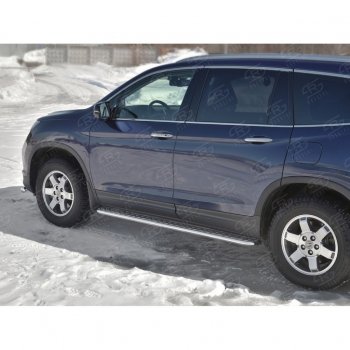 21 699 р. Пороги труба d42 с листом SLITKOFF (вариант №1)  Honda Pilot  YF6 (2016-2019) дорестайлинг  с доставкой в г. Омск. Увеличить фотографию 3